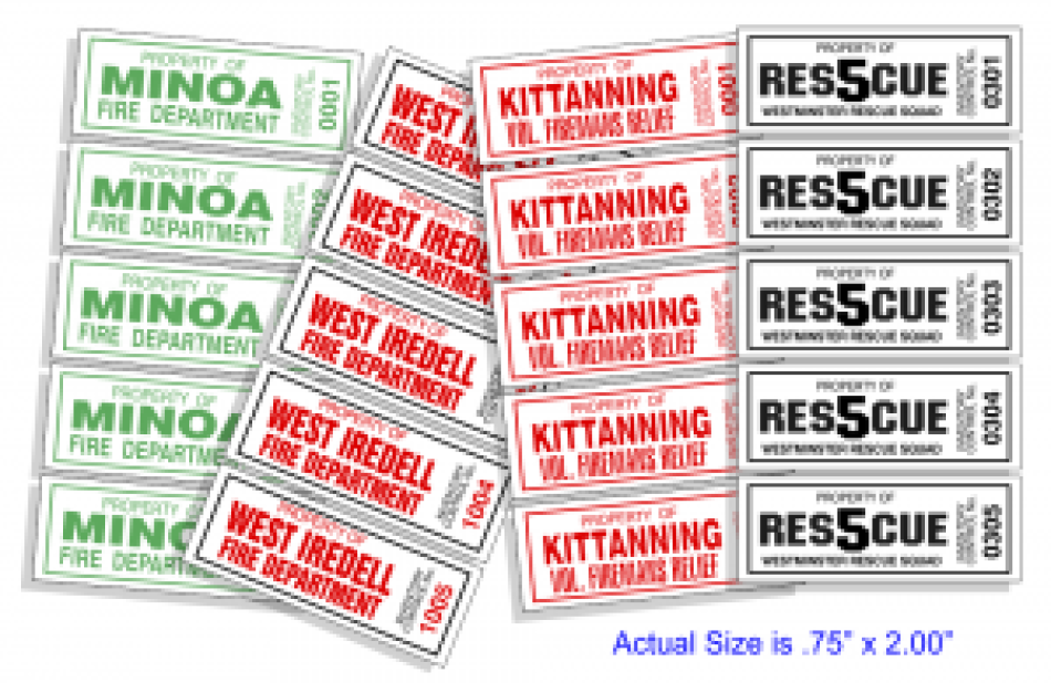 (100) 3/4" x 2" Reflective Inventory Control Equipment Markers